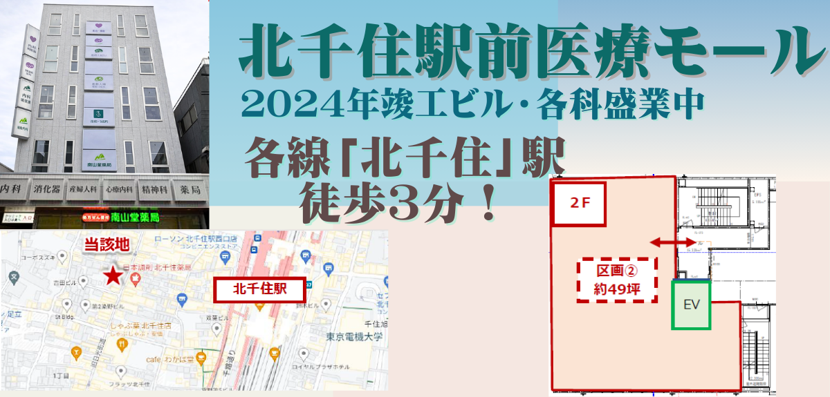 000402　【駅徒歩3分】北千住駅前医療モール／商店街中盛業物件！